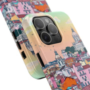 Lisbon Portugal Tough Phone Case – Pastel City Skyline Aesthetic