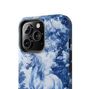Blue Toile Horse Country Scenic Tough Phone Case LavenderCeleste