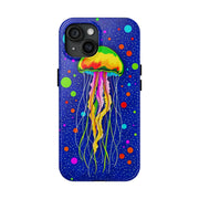 Vibrant Neon Jellyfish Cosmic Sea Tough Phone Case