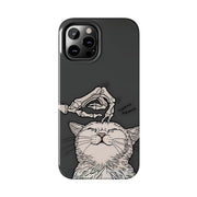 Skeleton Scratch Cat Gothic Humor Tough Phone Case LavenderCeleste