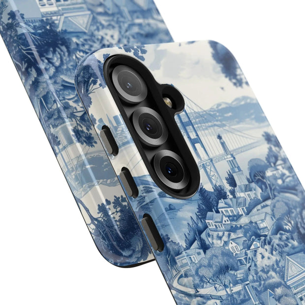 San Francisco Toile de Jouy Scenic Tough Phone Case LavenderCeleste