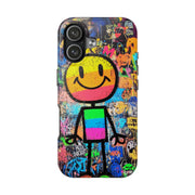 Rainbow Graffiti Smiley Tough Phone Case LavenderCeleste