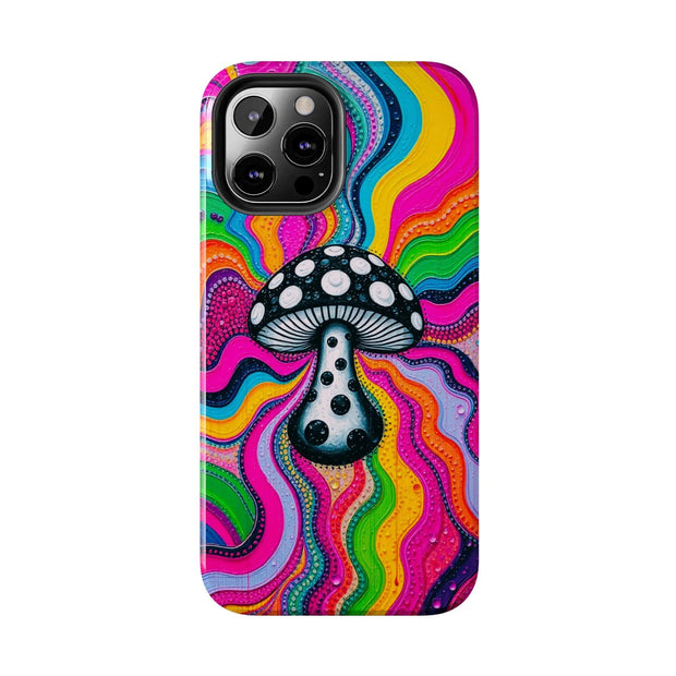 Psychedelic Rainbow Mushroom Art – Trippy Tough Case Printify