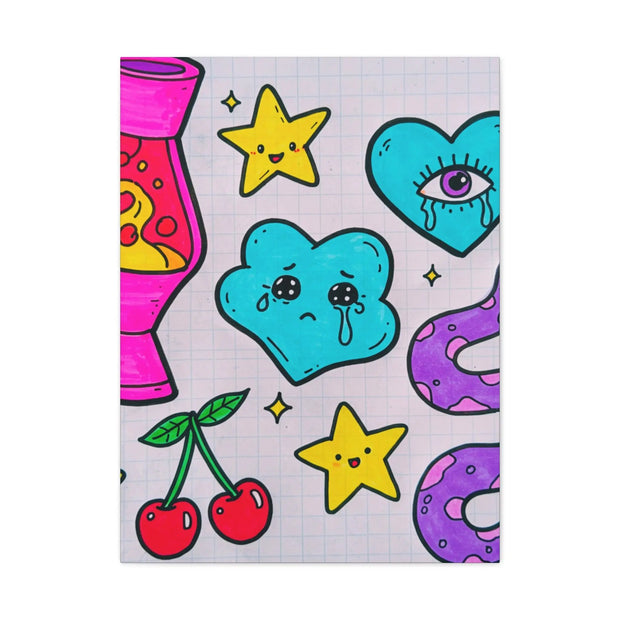 Kawaii Lava Lamp Sad Cloud Snake Matte Canvas Print LavenderCeleste