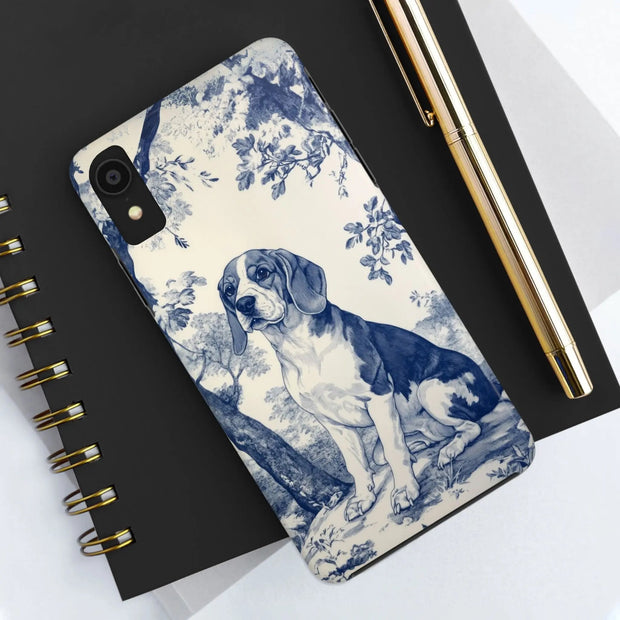 Blue Toile Beagle Country Scenic Tough Phone Case LavenderCeleste