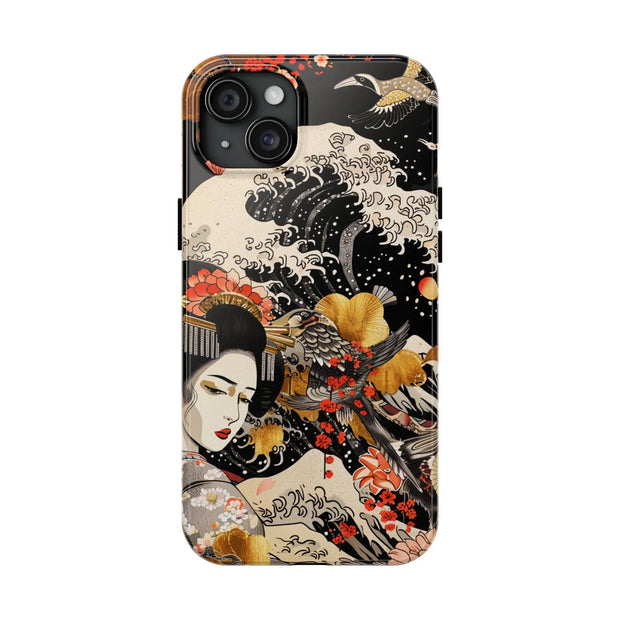 Golden Geisha Wave Japanese Art Tough Phone Case