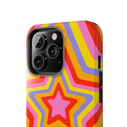 Retro Rainbow Star Groovy Tough Phone Case LavenderCeleste