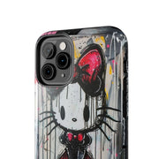 Goth Bow Cat Graffiti Pop Art Tough Phone Case LavenderCeleste