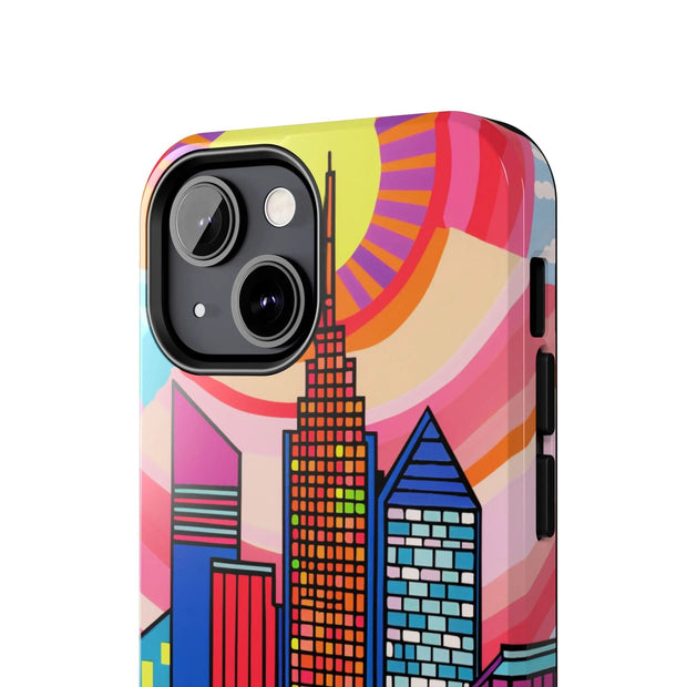 Tulsa Oklahoma Retro Pop Skyline Tough Phone Case LavenderCeleste