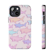 Pastel Shark Pattern Tough Phone Case Printify