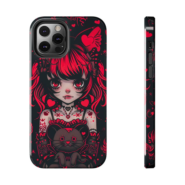 Kawaii Gothpunk Red Heart Tough Phone Case
