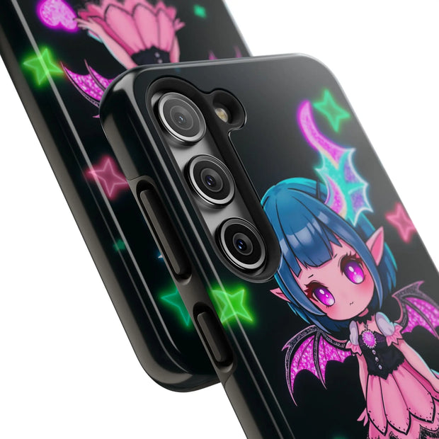 Kawaii Gothic Succubus Neon Heart Tough Phone Case