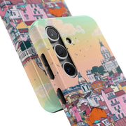 Lisbon Portugal Tough Phone Case – Pastel City Skyline Aesthetic