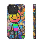Rainbow Graffiti Smiley Tough Phone Case LavenderCeleste