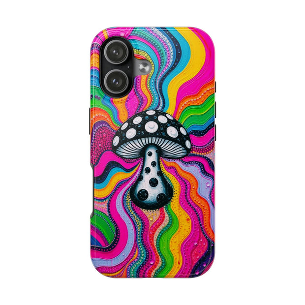 Psychedelic Rainbow Mushroom Art – Trippy Tough Case Printify