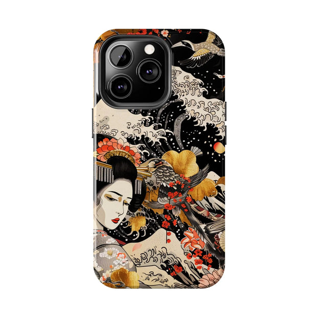 Golden Geisha Wave Japanese Art Tough Phone Case