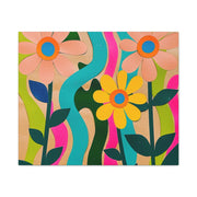 Groovy Paper Cut Flower Matte Canvas Art Printify