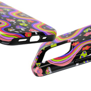 Groovy Mushroom Rainbow Tough Phone Case LavenderCeleste