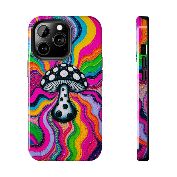 Psychedelic Rainbow Mushroom Art – Trippy Tough Case Printify