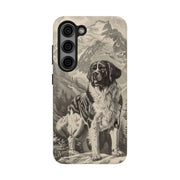 Saint Bernard Toile de Jouy Vintage Tough Phone Case LavenderCeleste