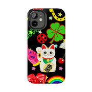 Lucky Symbols Tough Phone Case – 777 Dice Rainbow Maneki Neko Design - LavenderCeleste