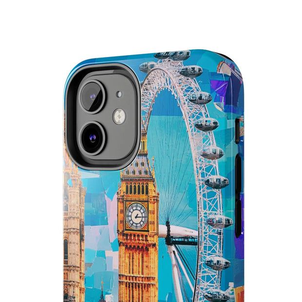 London Big Ben Collage Tough Phone Case – Vibrant City Pop Art Design