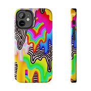 Psychedelic Rainbow Drip Tough Phone Case LavenderCeleste