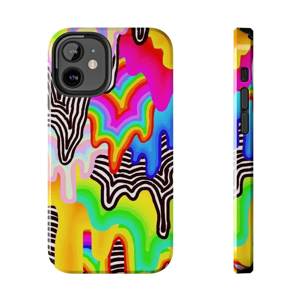 Psychedelic Rainbow Drip Tough Phone Case LavenderCeleste