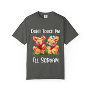 Don’t Touch Me I’ll Scream Retro Bunny Comfort Colors Tee LavenderCeleste