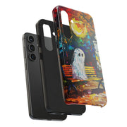 Lonely Ghost Tough Phone Case – Abstract Fall Park Bench Painting