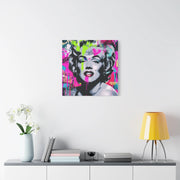 Marilyn Monroe Graffiti Matte Canvas – Neon Pop Art Street Style Wall Decor - LavenderCeleste