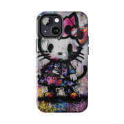 Goth Street Cat Pop Art Graffiti Tough Phone Case LavenderCeleste