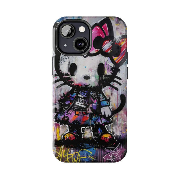 Goth Street Cat Pop Art Graffiti Tough Phone Case LavenderCeleste
