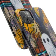 Sad Ghost on Park Bench Abstract Art Phone Case LavenderCeleste
