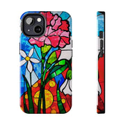 January Carnation Stained Glass Birth Flower Tough Phone Case