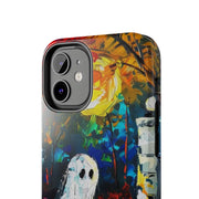 Lonely Ghost Tough Phone Case – Abstract Fall Park Bench Painting