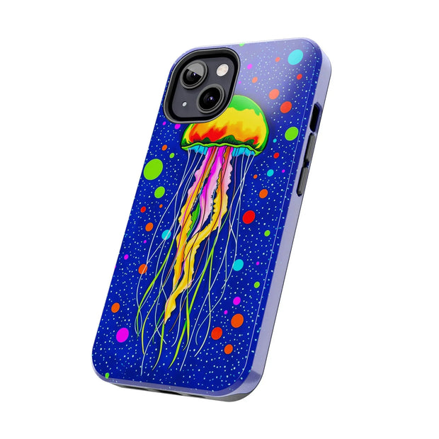 Vibrant Neon Jellyfish Cosmic Sea Tough Phone Case