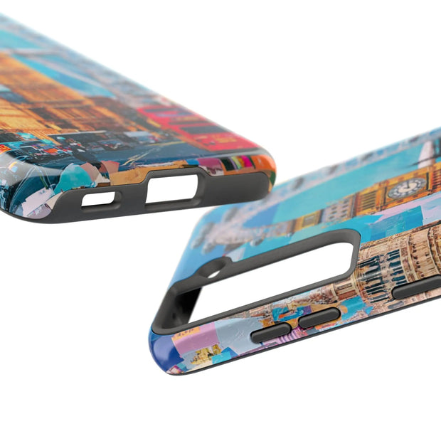 London Big Ben Collage Tough Phone Case – Vibrant City Pop Art Design
