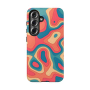 Retro Coral Abstract Mid-Century Tough Phone Case LavenderCeleste
