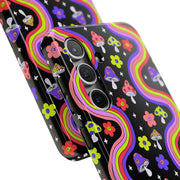 Groovy Mushroom Rainbow Tough Phone Case LavenderCeleste