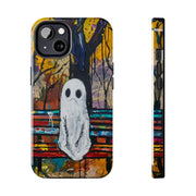 Sad Ghost on Park Bench Abstract Art Phone Case LavenderCeleste