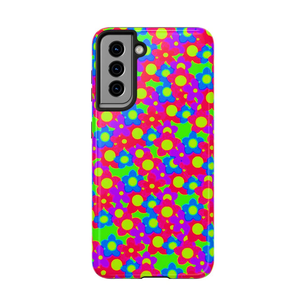 Retro Kawaii Bright Floral Pattern Tough Phone Case