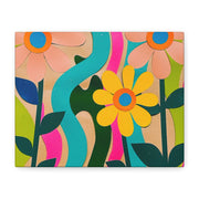 Groovy Paper Cut Flower Matte Canvas Art Printify