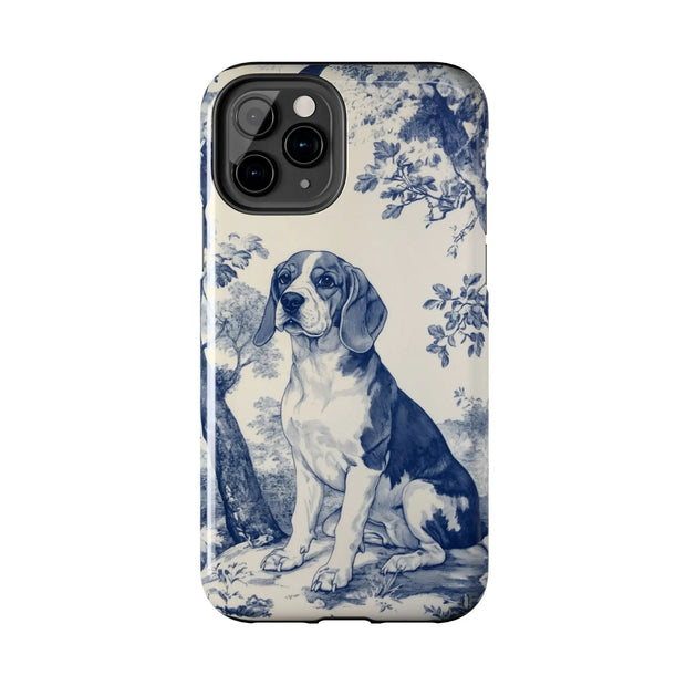 Blue Toile Beagle Country Scenic Tough Phone Case LavenderCeleste