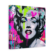 Marilyn Monroe Graffiti Matte Canvas – Neon Pop Art Street Style Wall Decor - LavenderCeleste
