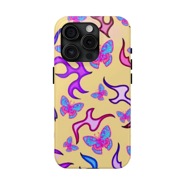 Y2K Butterfly Flames Retro Tough Phone Case LavenderCeleste