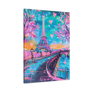 Pink Paris Eiffel Tower Dreamy Matte Canvas Art LavenderCeleste