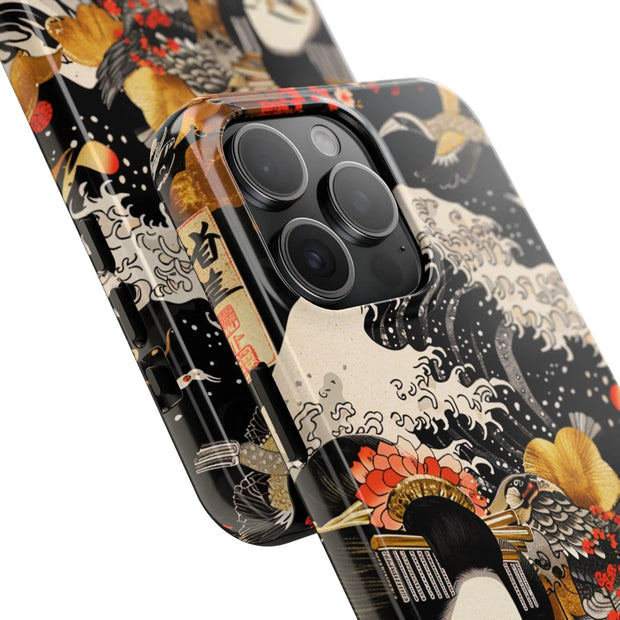 Golden Geisha Wave Japanese Art Tough Phone Case