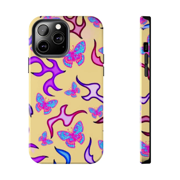 Y2K Butterfly Flames Retro Tough Phone Case LavenderCeleste