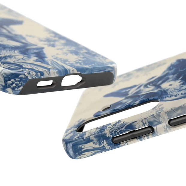 Blue Toile German Shepherd Scenic Tough Phone Case LavenderCeleste